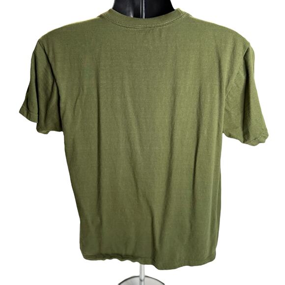 Hedorah Sign Art No Dumping Godzilla T-shirt Olive Green Japan Tee Size Large - Picture 2 of 9